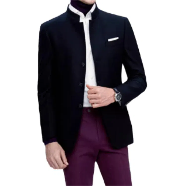 JODOLL Stand Collar Blazer Black