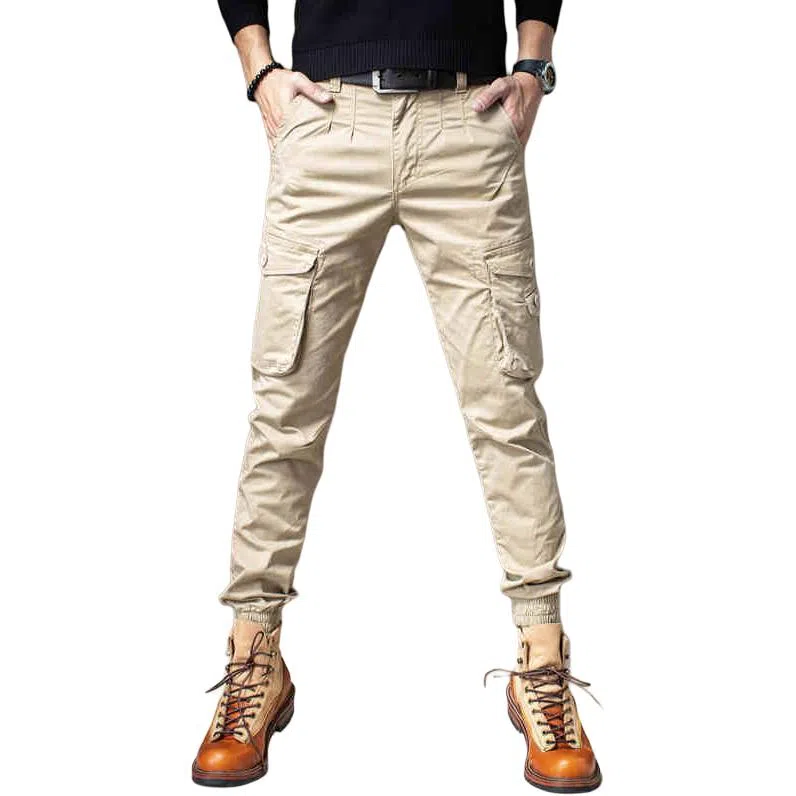 贵色 时尚都市纯色微弹中腰休闲裤 男款