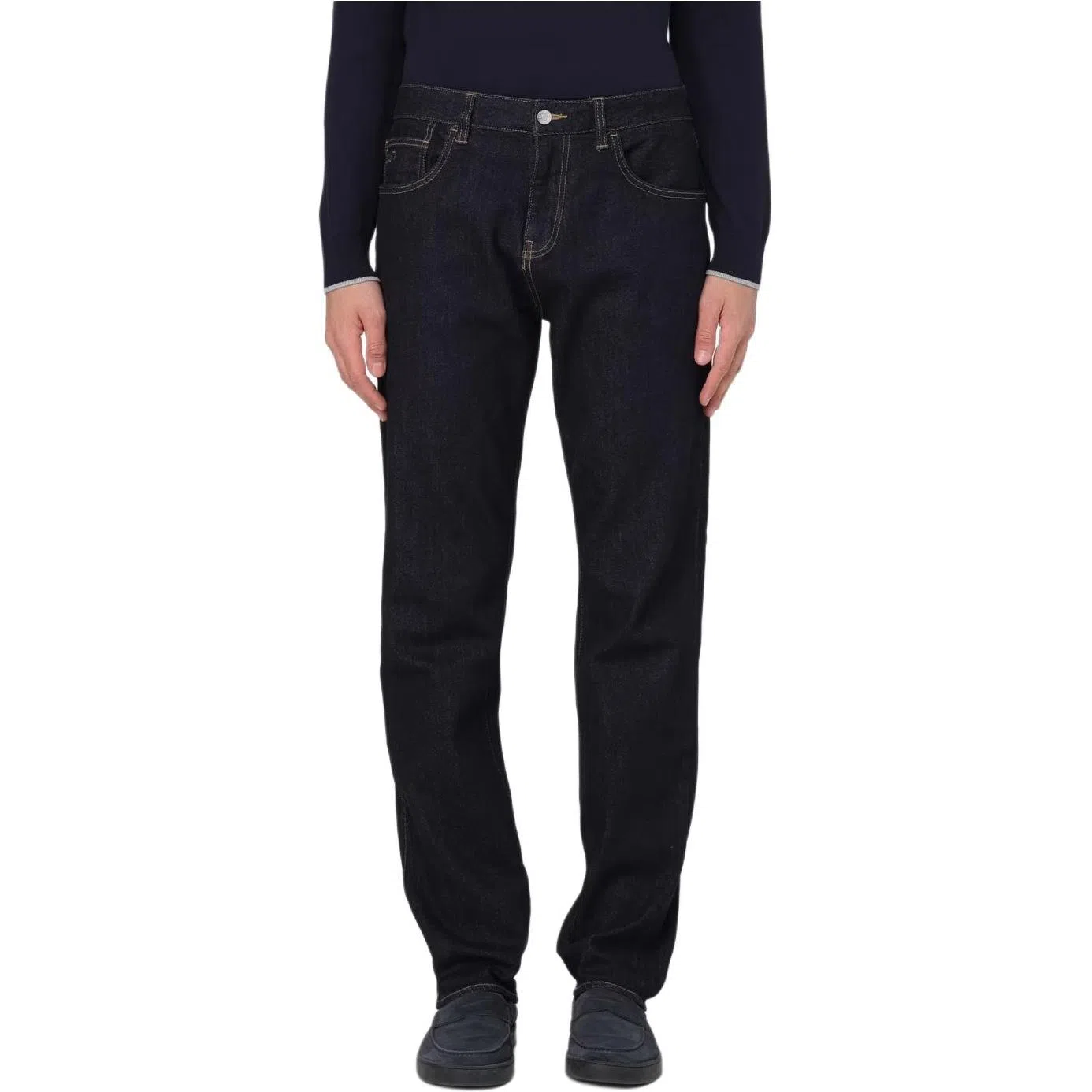 Armani Exchange Slim Fit Zip Denim Indigo