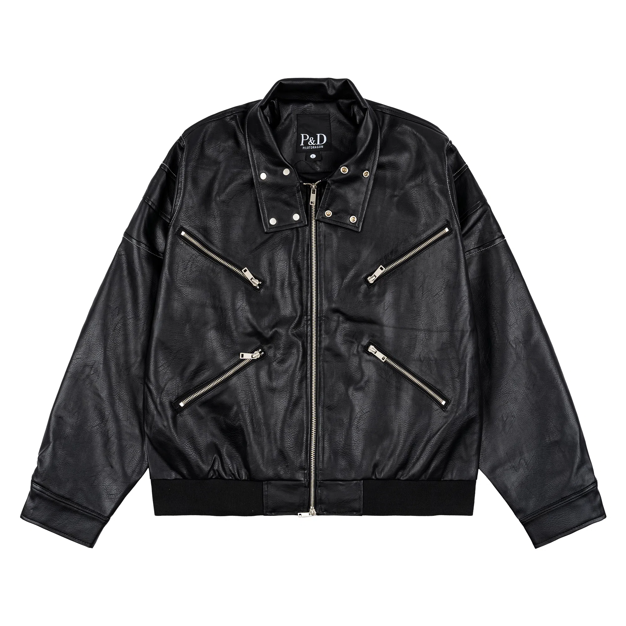 PILOTDRAGON Clean Fit Biker Jacket Black