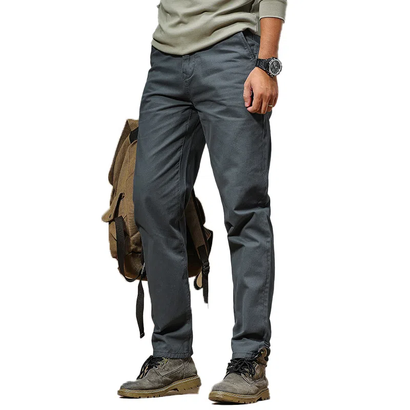 季言 直筒纯色百搭休闲裤 男款