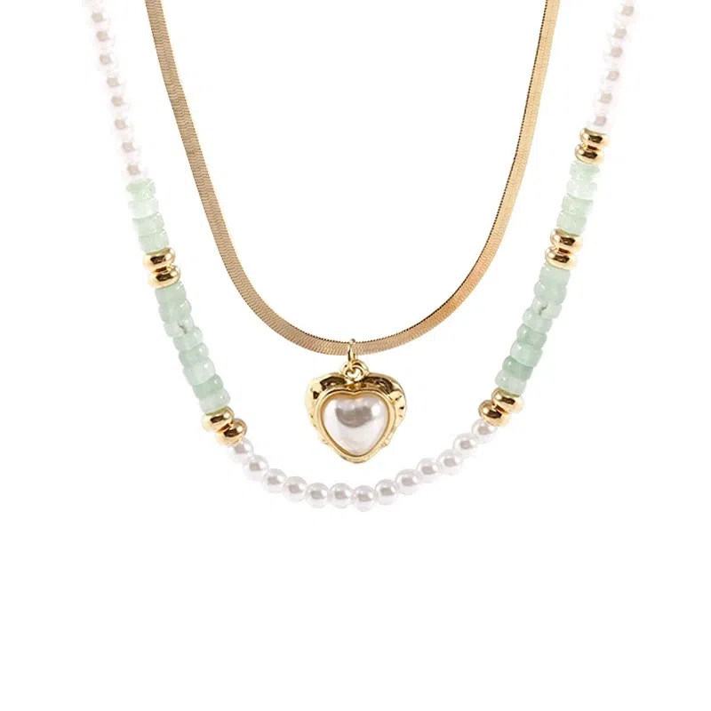 尚先生 双层叠戴爱心百搭高级感轻奢 钛钢 项链 女款