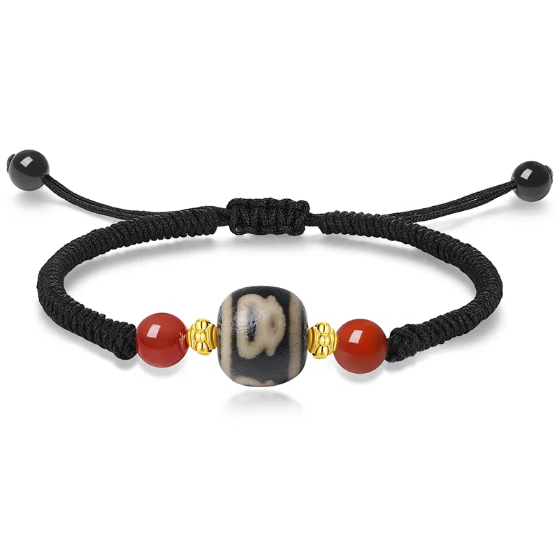 阿梵尼 西藏圣物吉祥平安招财藏传回流九眼天珠吊坠民族风护身吊坠佛珠 男生 女生 礼  玛瑙 玉石项链 男女同款情侣款