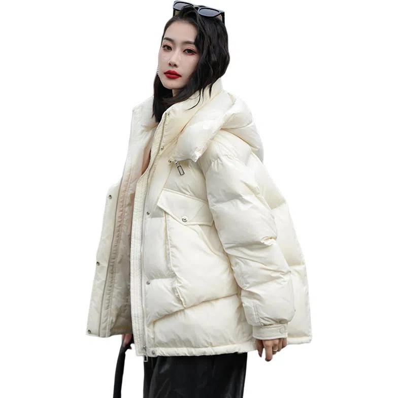 鸭鸭 连帽加厚保暖羽绒服 女款