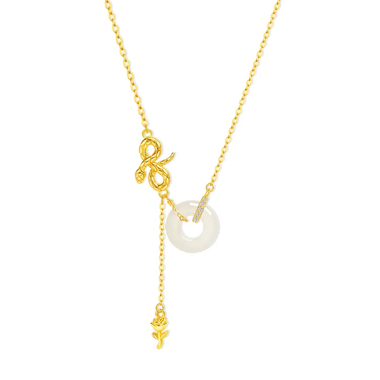 印象眸 平安扣 新中式小众设计精致气质福气满满多财多福诸事顺利如意平安环甜甜圈 礼盒包装#好运 玉髓 玉石项链 女款