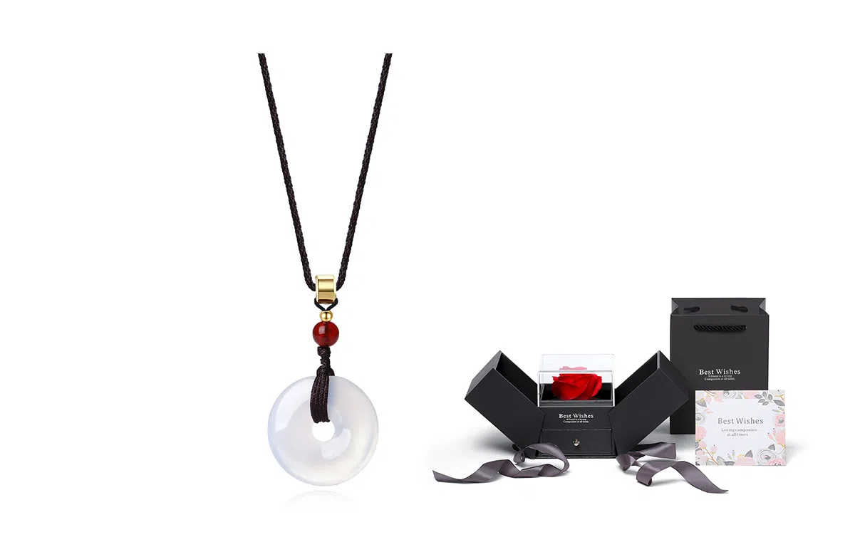 饰伴 国潮平安扣 气质国风一对 玛瑙 项链 生日礼,物  男女同款情侣款