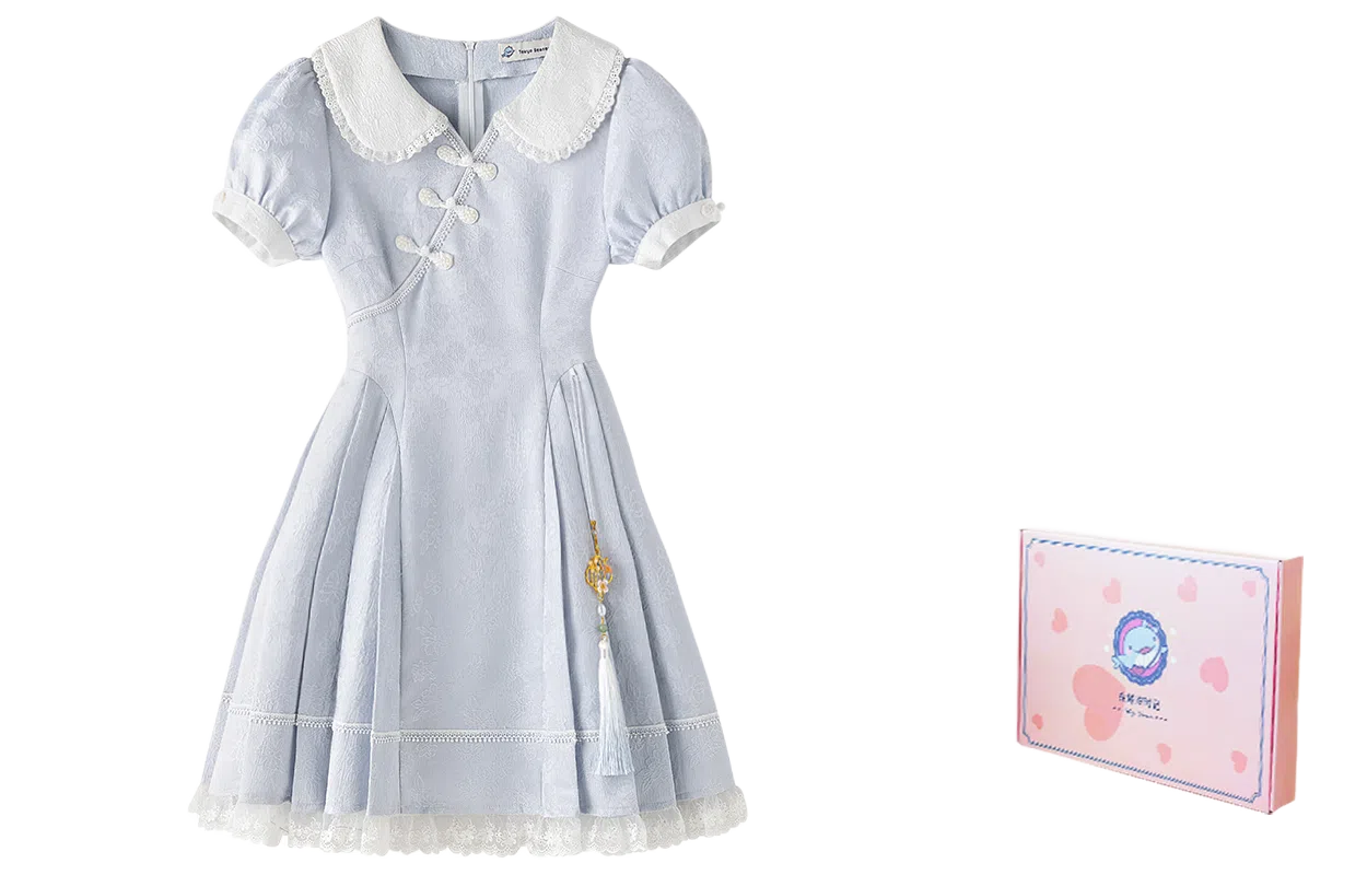 东鲸岁时记 新中式旗袍高级感显瘦短袖连衣裙 女款 白色