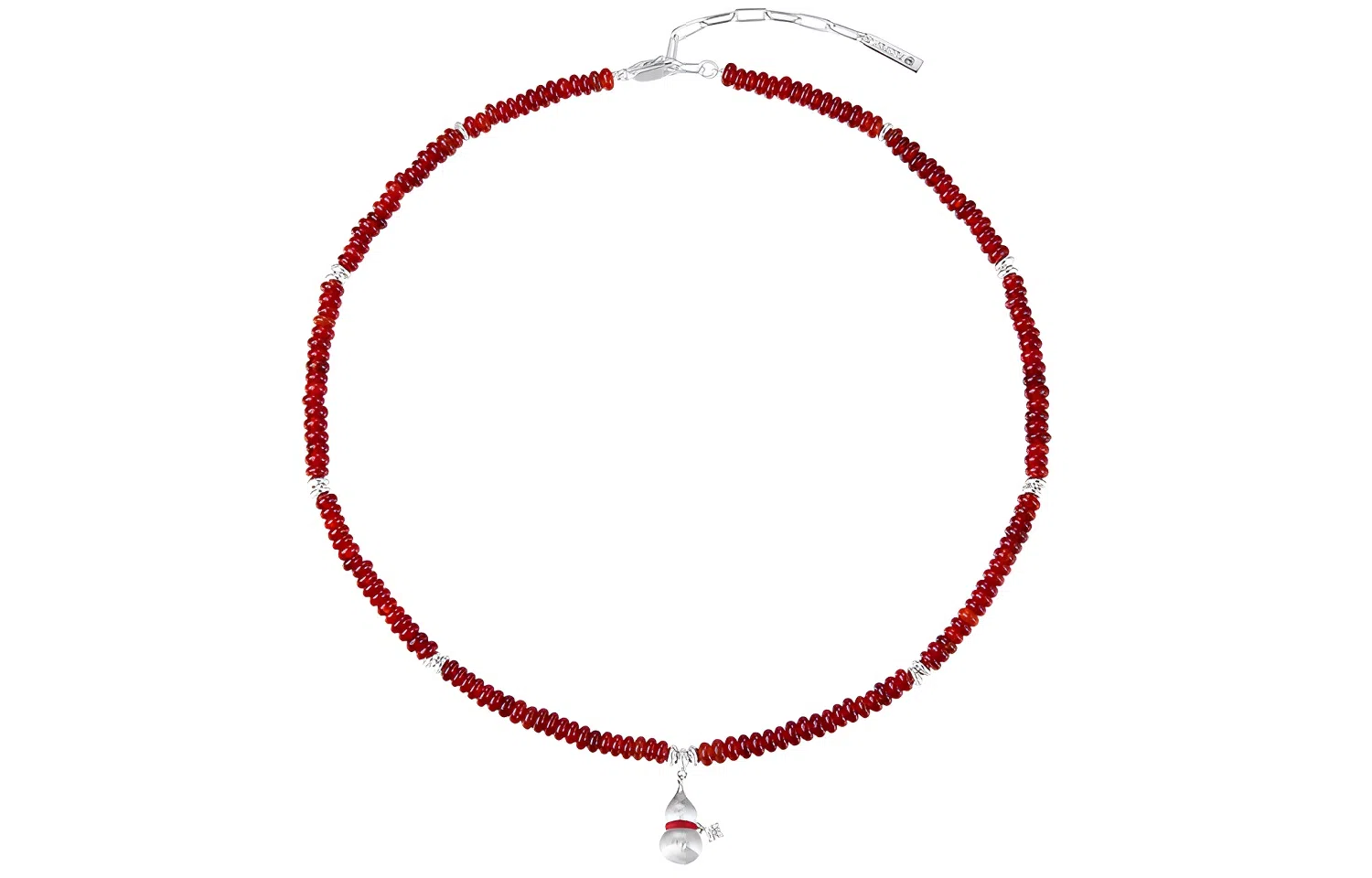 石头记 葫芦拉丝高级感锁骨链 福禄满满 吉祥如意 八方来财 时来运转佛珠手饰 新中式国风典雅 百搭红色显白配饰 玛瑙 项链 女款