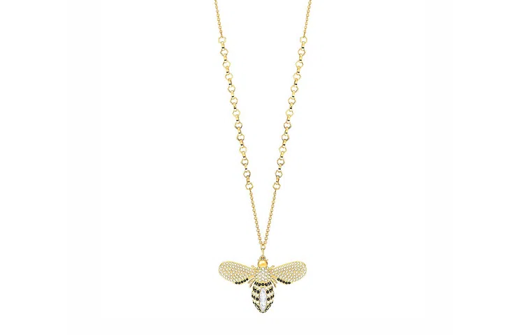 Swarovski Bee Long Necklace Gold Plated