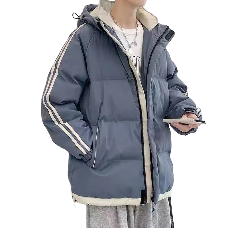 北极绒 白鸭绒连帽羽绒潮牌百搭保暖加厚大码面包服棉服 男款