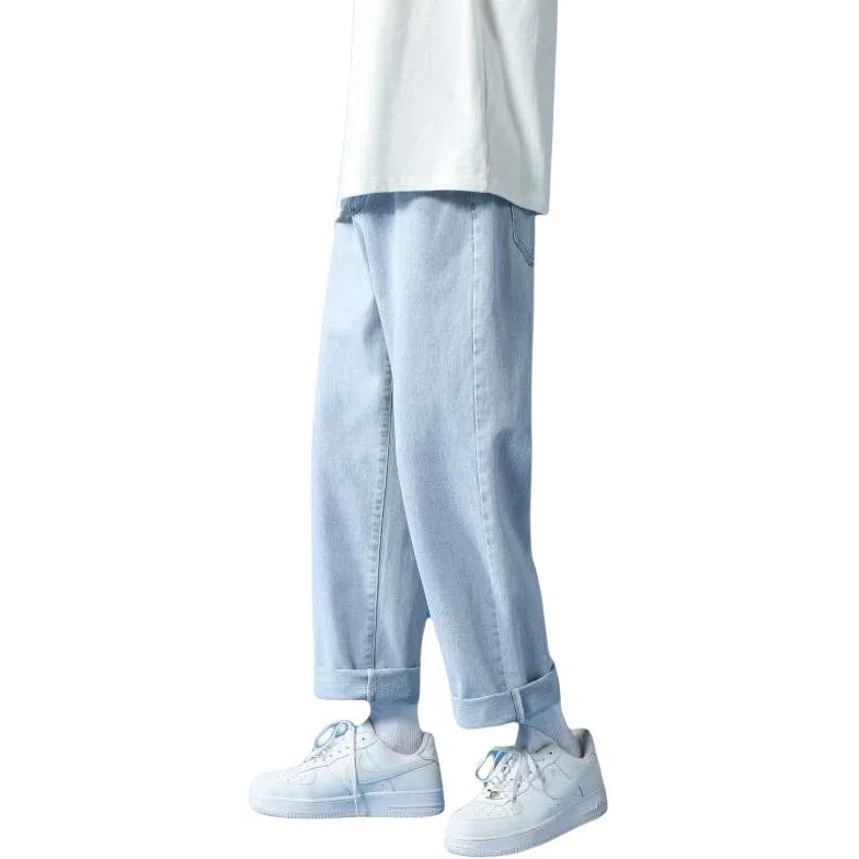 PWUE Ice Blue Straight Crop Pants