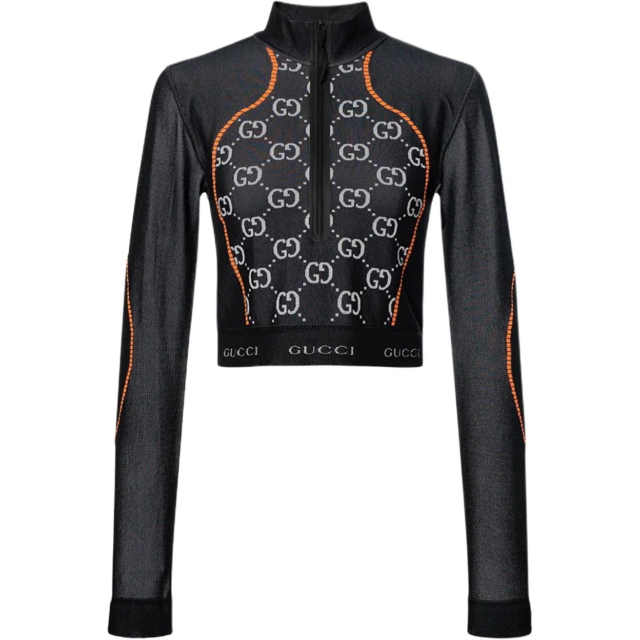 Gucci SS22 GG Jacquard Knit Top Black