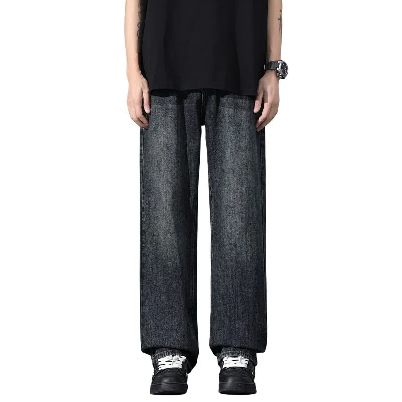 【dme】 美式潮流宽松休闲直筒中腰百搭阔腿牛仔裤 男女同款