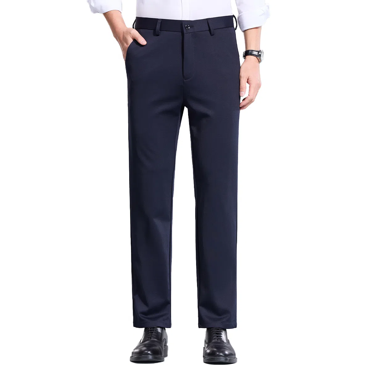 红豆 凉感防紫外线防晒舒适纯色轻商务日常百搭直筒宽松长裤休闲裤 男款