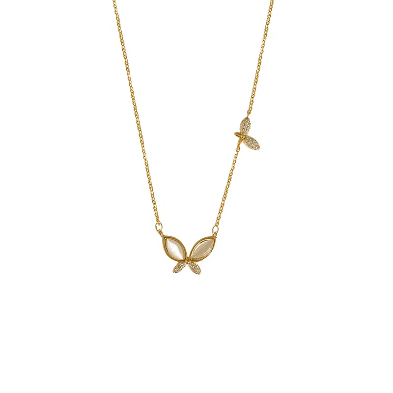 韵系 轻奢蝴蝶小众高级感简约 铜镀金 项链 女款