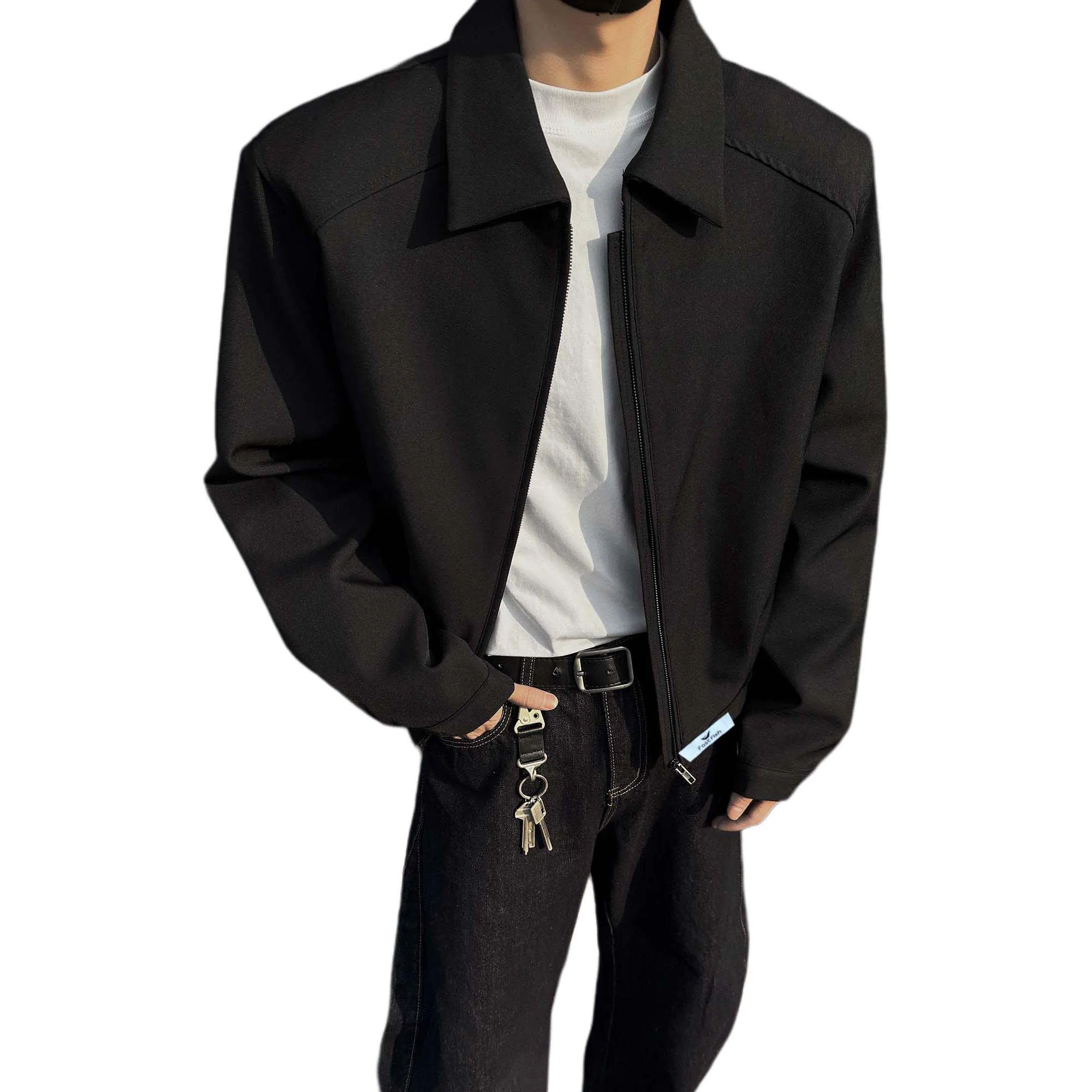 布客行 韩系复古垫肩短款翻领西装 日常通勤百搭氛围感夹克外套 男女同款