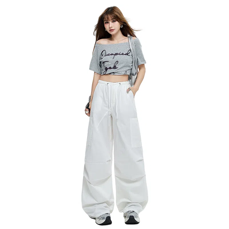 玫丝朵 高腰宽松简约工装休闲裤 女款