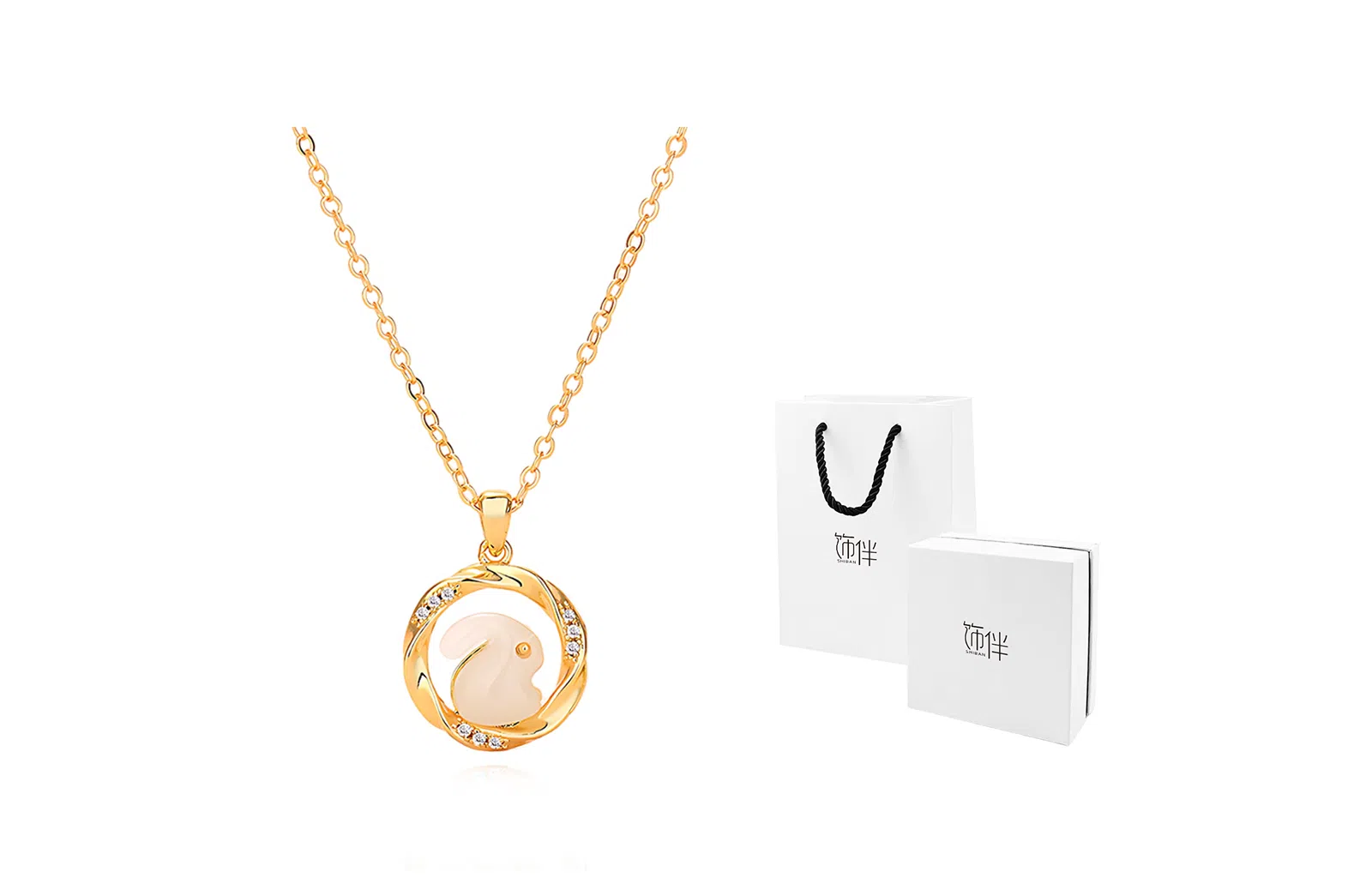 饰伴 国潮复古玉兔高级精致气质生肖兔子 项链 女款