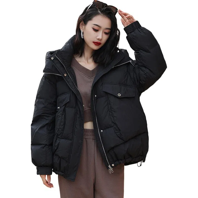 鸭鸭 连帽加厚保暖羽绒服 女款