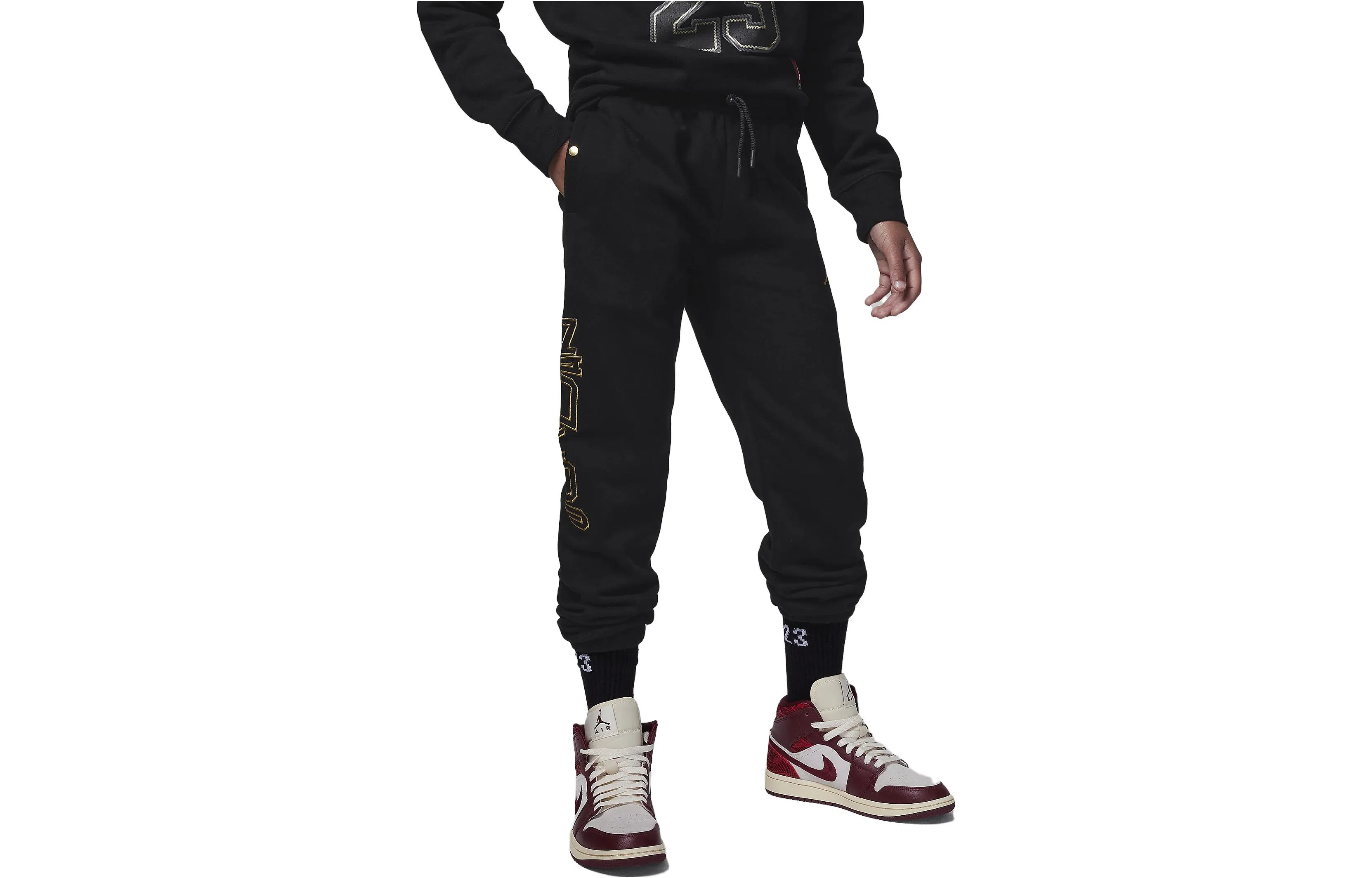 Jordan Take Flight Fleece Pants Black Gold