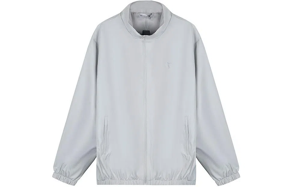 乔丹 运动生活系列 梭织开衫立领运动长袖夹克 男款 浅苔灰