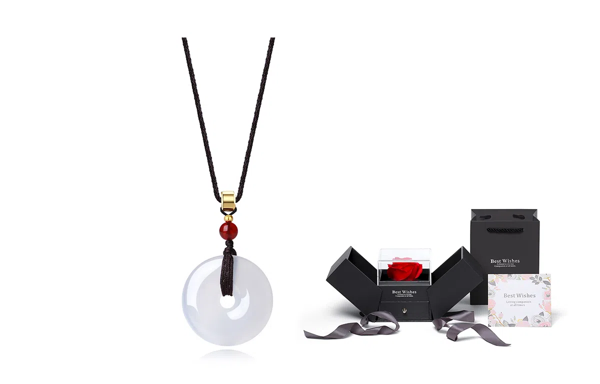 饰伴 国潮平安扣 气质国风一对 玛瑙 项链 生日礼,物  男女同款情侣款