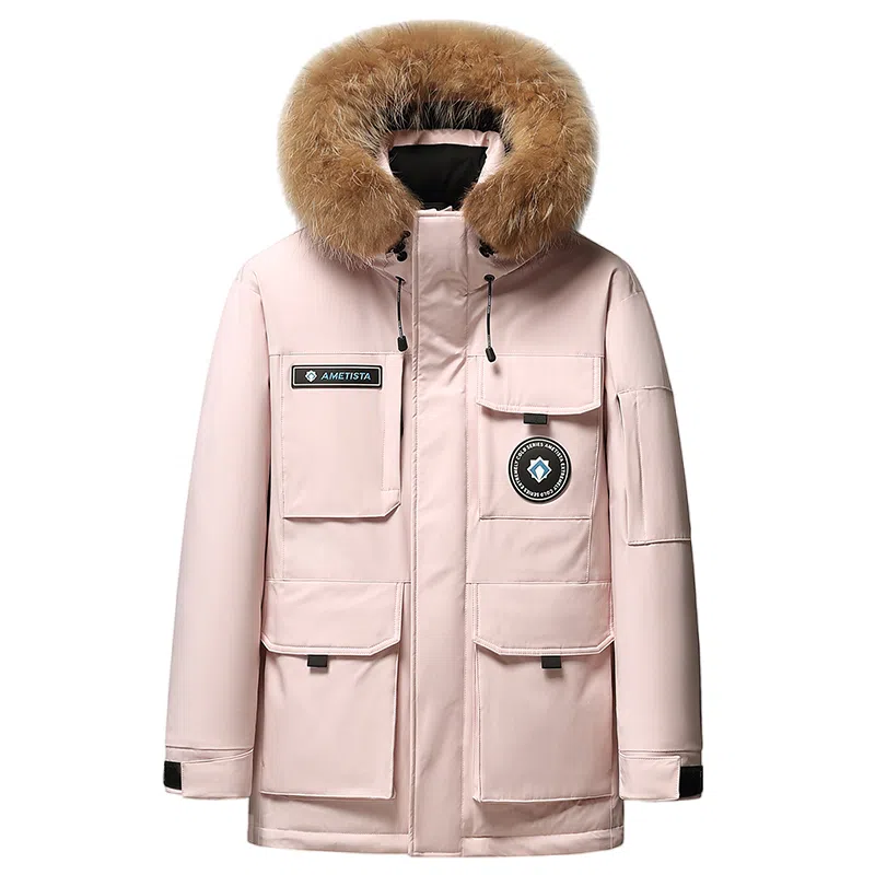 鸭鸭 蓝钻系列 中青年时尚韩版休闲百搭连帽宽松户外运动防寒保暖中长款羽绒服 男女同款