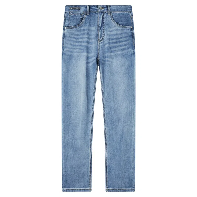 九牧王男裤专家 轻盈舒适透气速干修饰腿型中腰设计牛仔裤 男款 深蓝