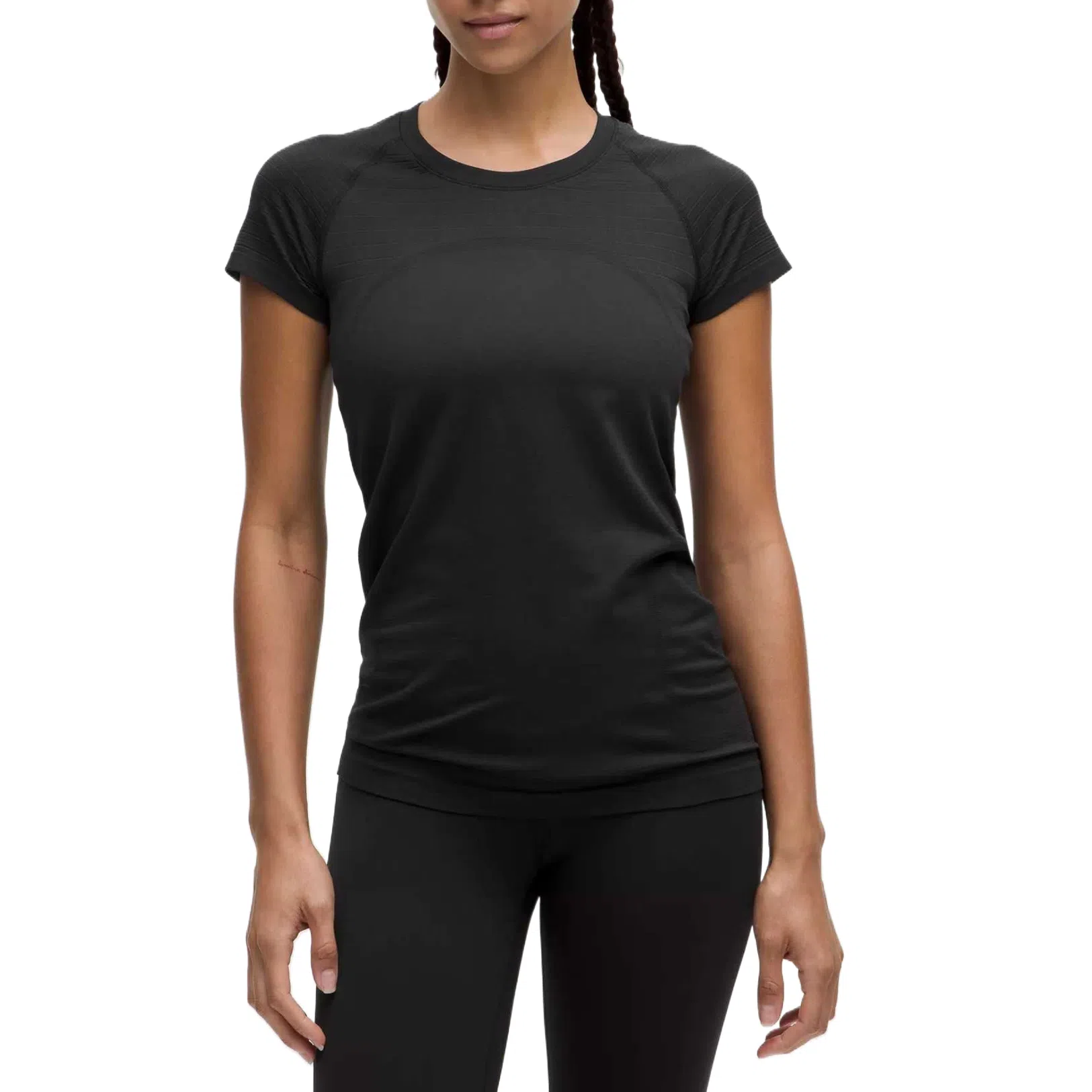 lululemon Swiftly Tech Short-Sleeve Shirt 2.0 Hip Length Glow Stripe T (Black)
