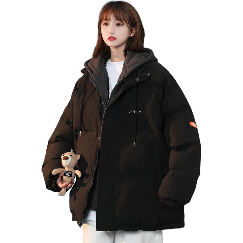 玉儿恋 假两件棉衣情侣装加厚韩版面包棉服 女款