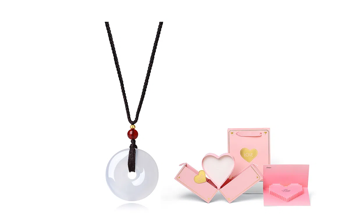 饰伴 国潮平安扣 气质国风一对 玛瑙 项链 生日礼,物  男女同款情侣款