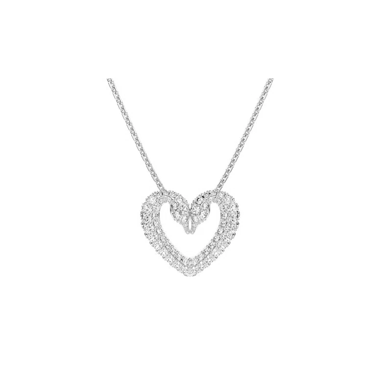 Swarovski Swan Heart Necklace