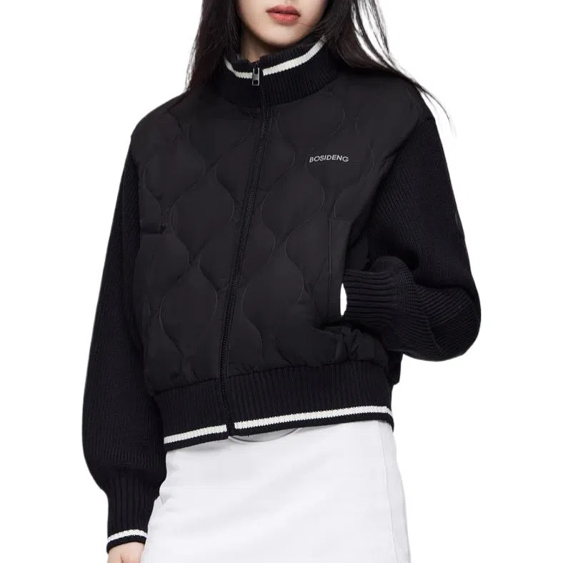 波司登 创新轻薄短款立领羽绒服 女款 黑色