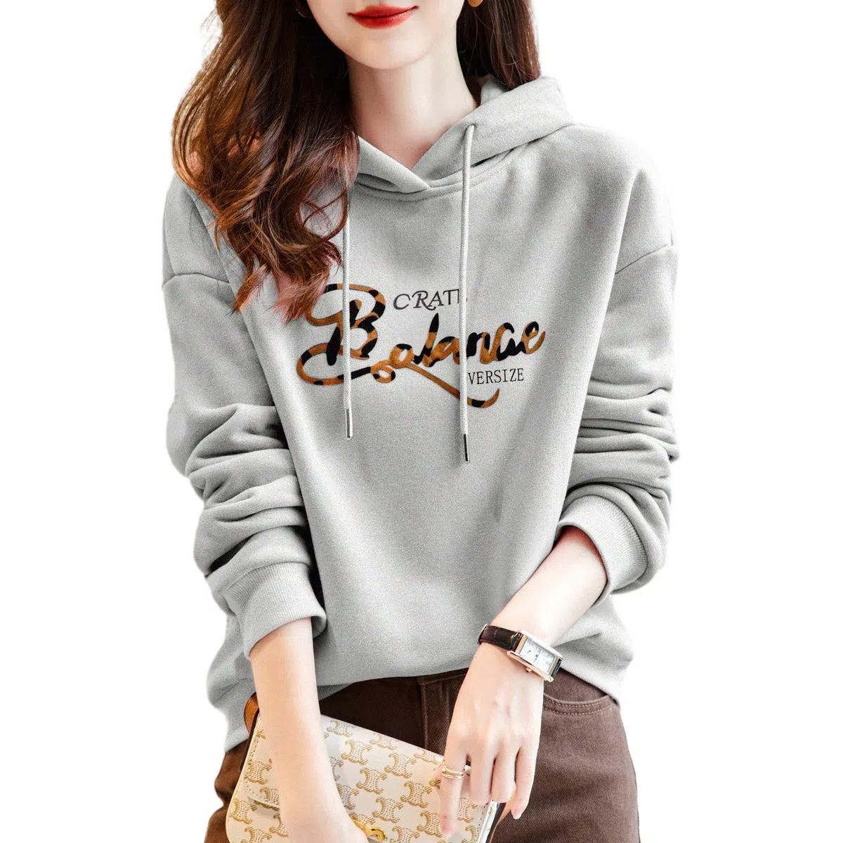 【dme】 休闲宽松连帽字母卫衣 女款