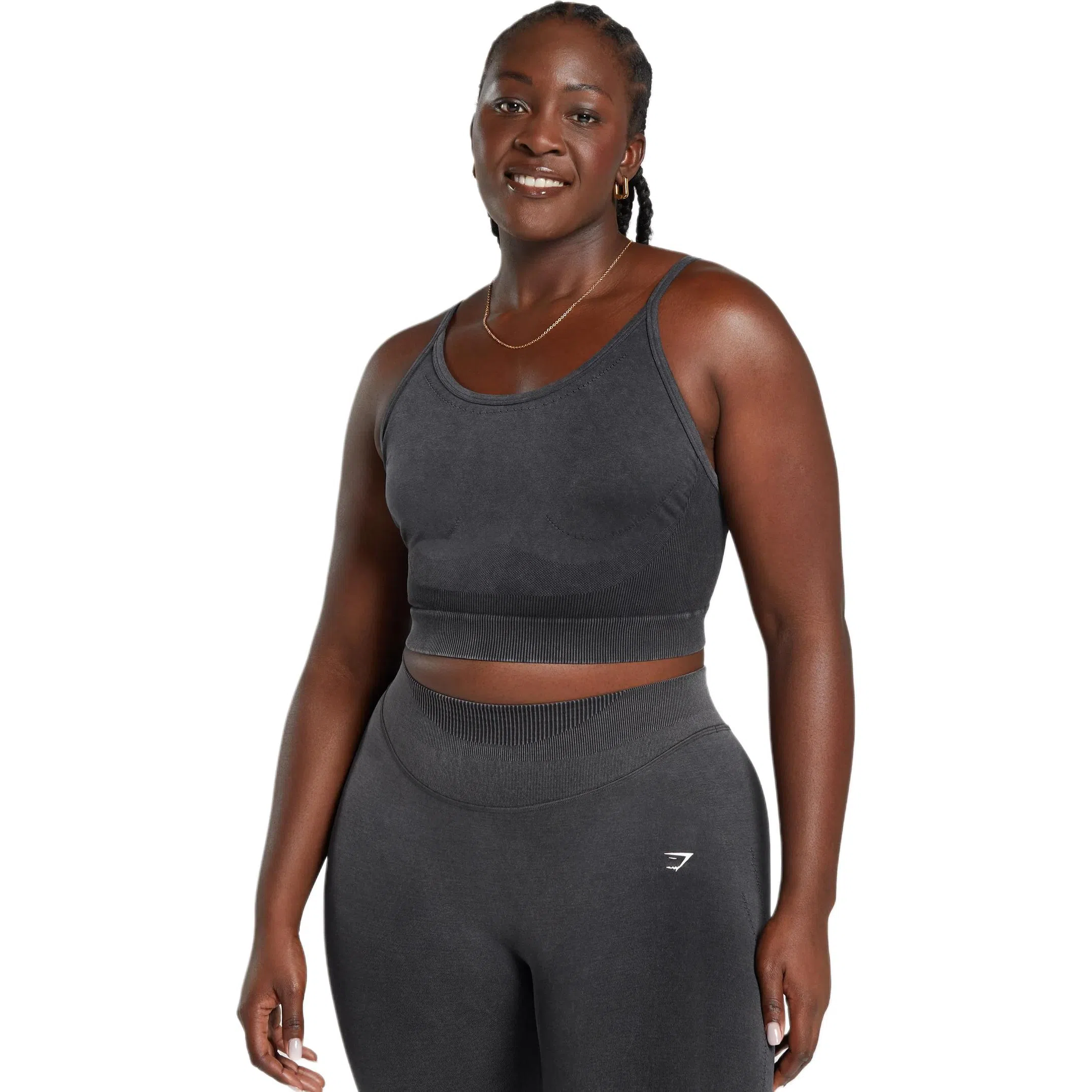 GYMSHARK Sweat Seamless Washed Midi Tank logo