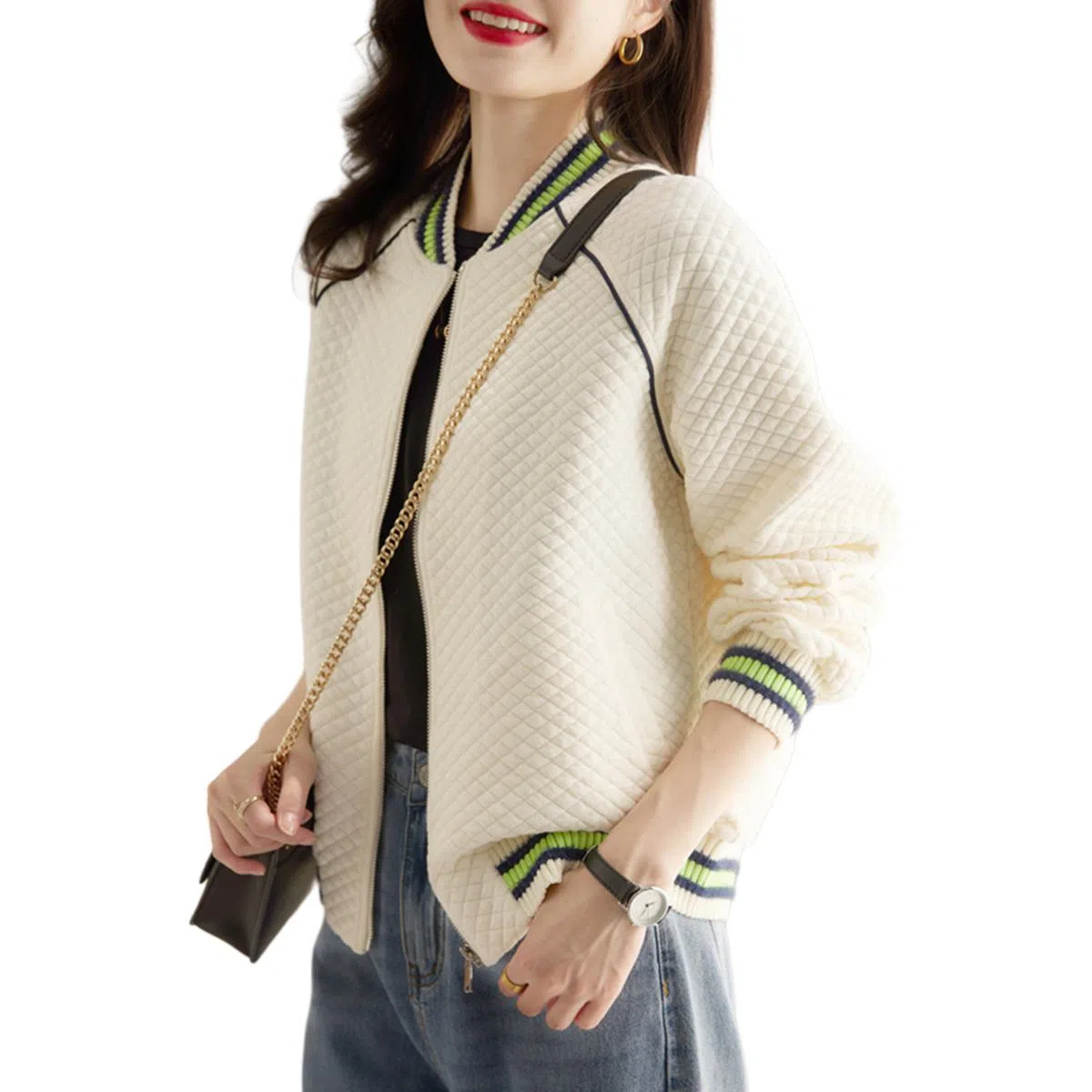 【dme】 插肩拉链棒球服 女款