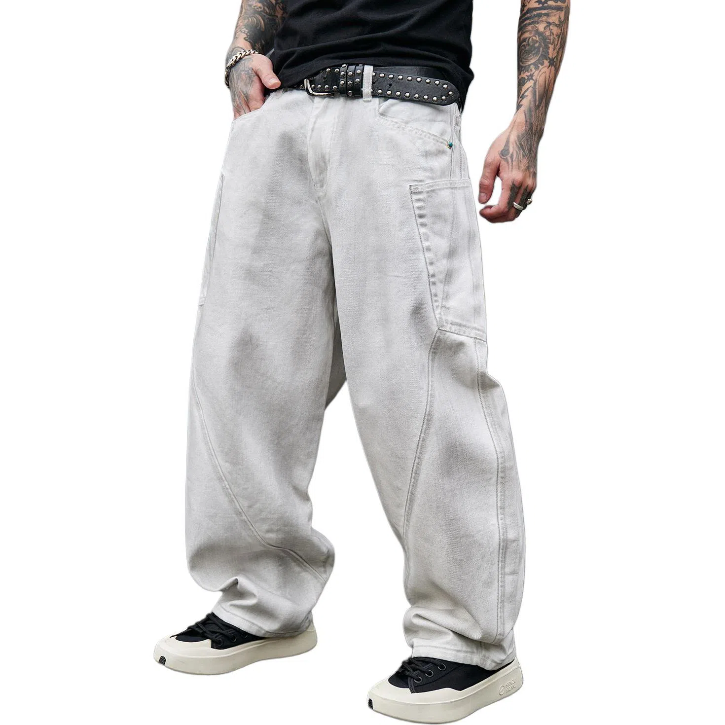 PANDA ADEVIL Baggy Pants White