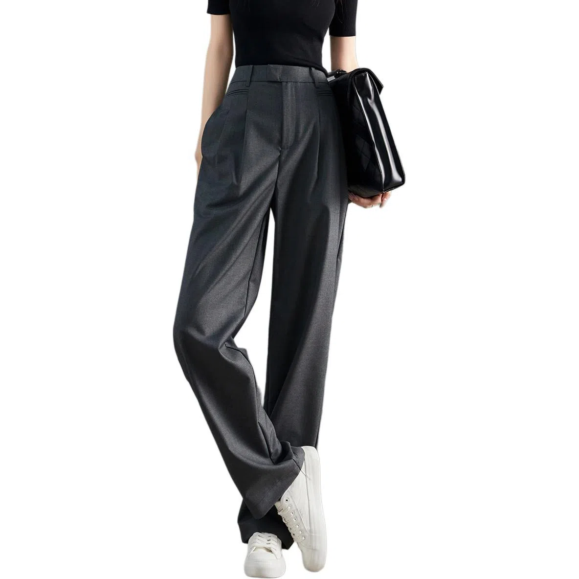 【dme】 高腰宽松阔腿休闲裤 女款 麻灰