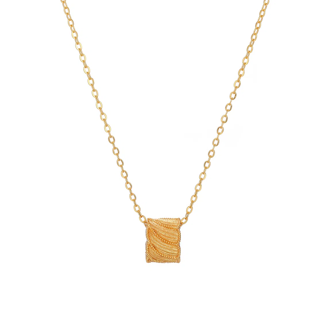 珂里 精致简约路路通小蛮腰吊坠轻奢气质几何圆环转运日常通勤百搭锁骨链 合金 项链 女款