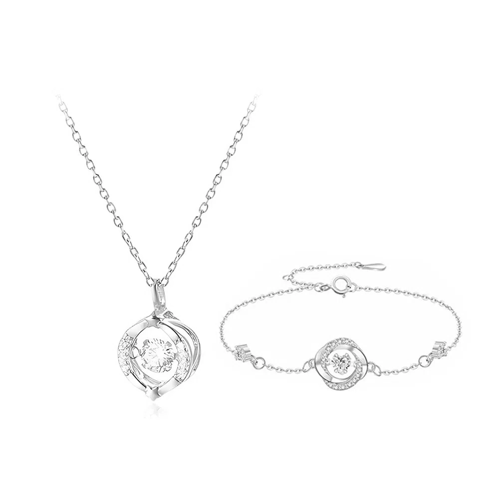 【S999足银纯银】 七七银饰 莫比乌斯 跳动的心第三秒心动 梦幻浪漫灵动闪耀 精致轻奢小众 锁骨链 学生 琉璃 项链 男女同款情侣款