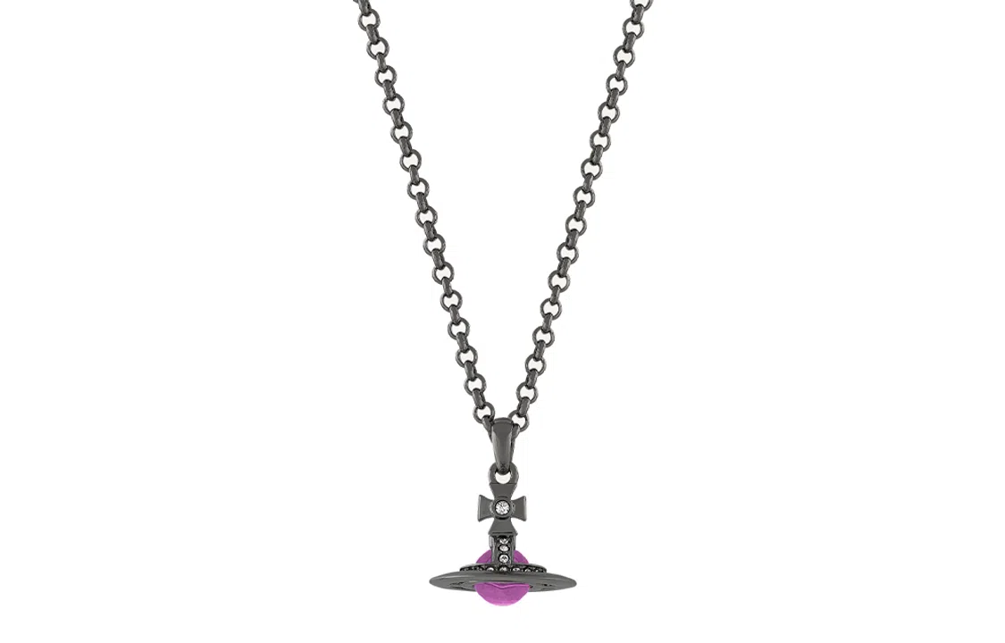Vivienne Westwood New Petite Orb Necklace Gunmetal