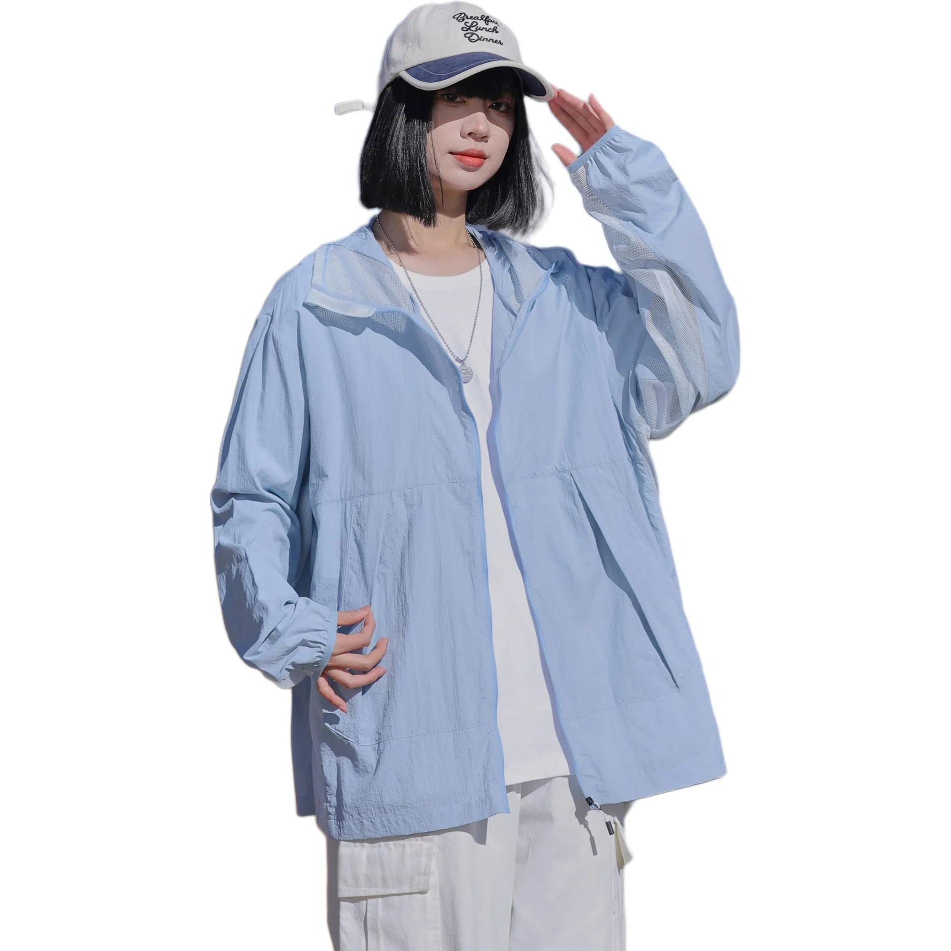 黑恐龙 夏季潮牌个性简约连帽皮肤衣休闲百搭宽松透气柔软轻薄亲肤户外出行运动防晒服 男女同款