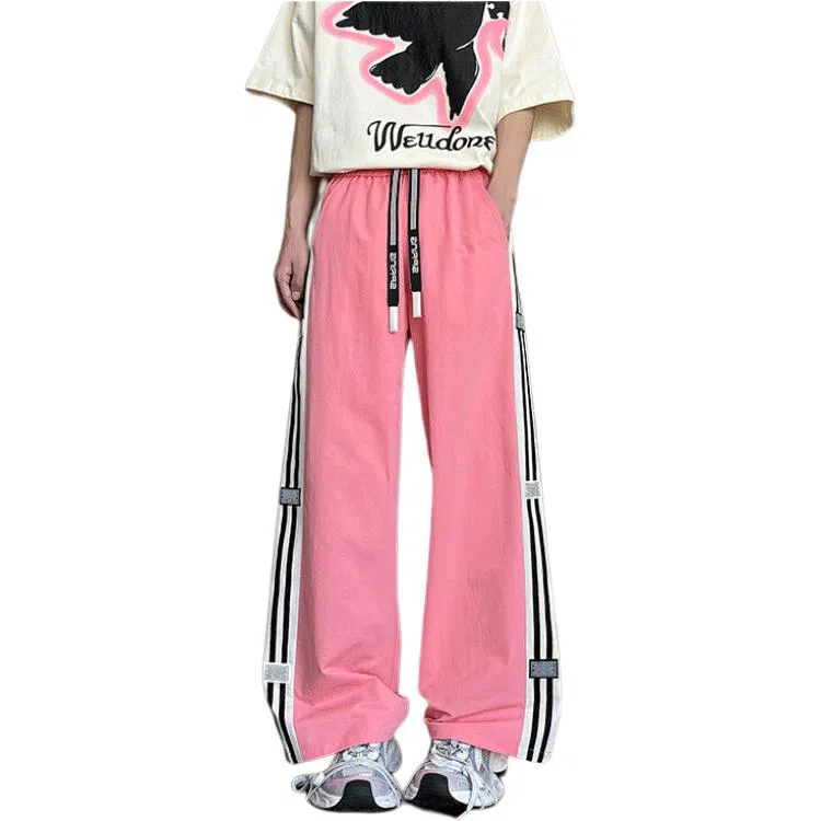 颂希尔 潮牌纯色美式高街宽松阔腿休闲裤 男女同款