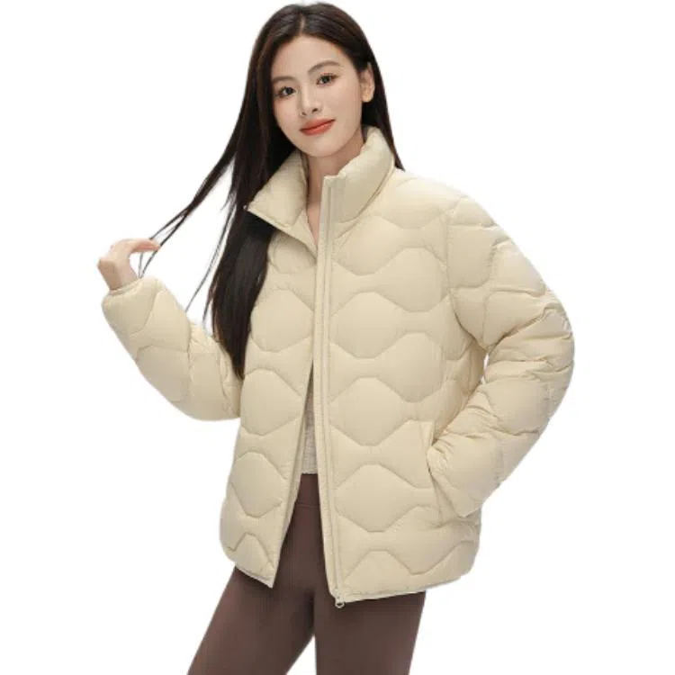 鸭鸭 通勤立领纯色拉链长袖羽绒服 女款