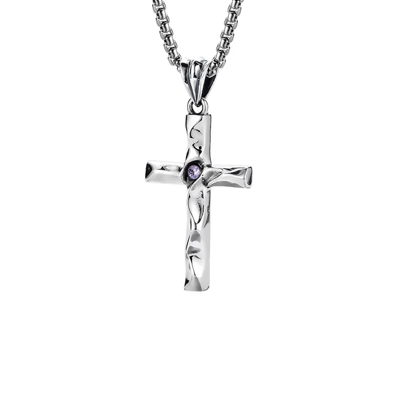 MYSH 925 Silver Cross Pendant Necklace