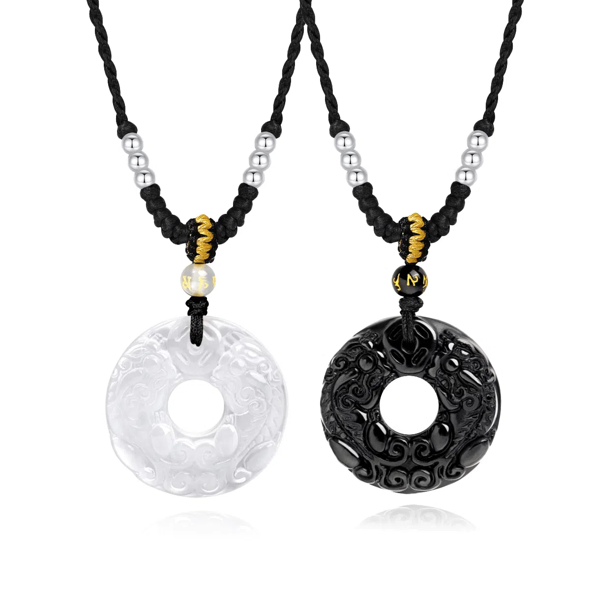 【S990足银纯银 招财纳福】 七好美银 貔貅平安扣 国潮国风精致轻奢时尚优雅 简约小众高级感设计 日常通勤百搭 玉髓 项链 男女同款情侣款