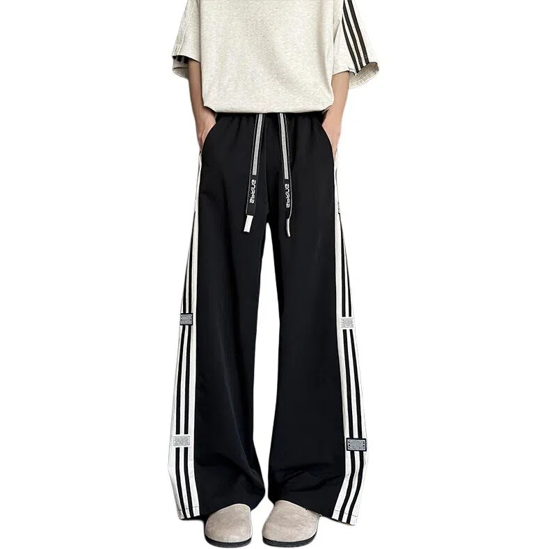 颂希尔 潮牌纯色美式高街宽松阔腿休闲裤 男女同款