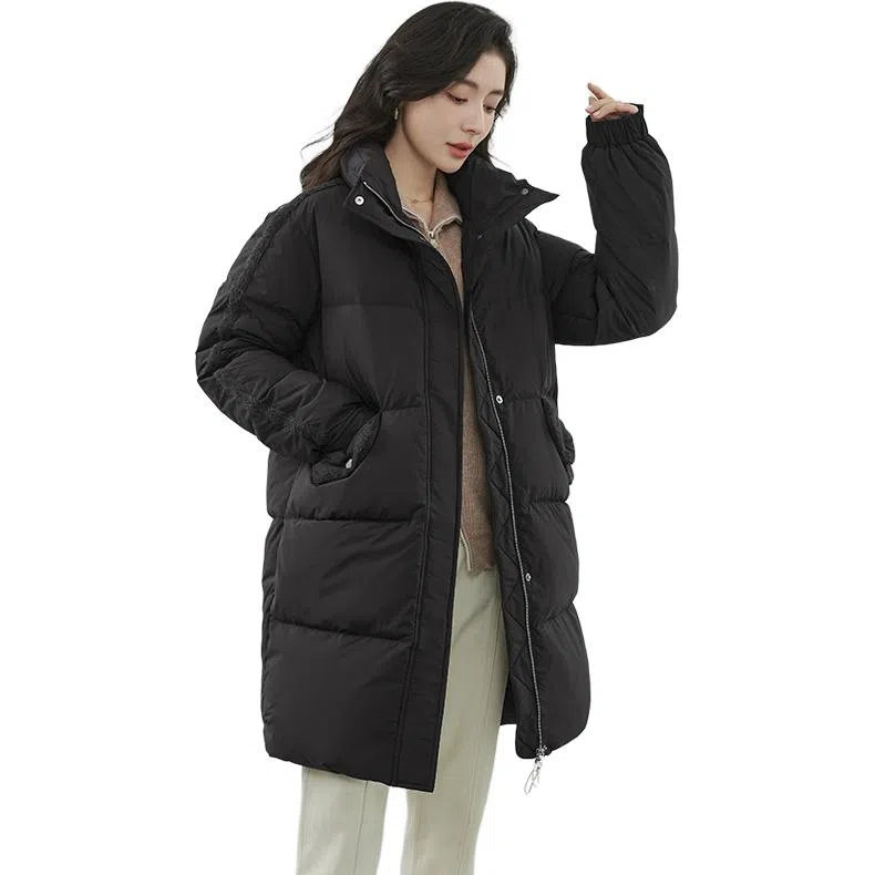 鸭鸭 休闲纯色加厚保暖羽绒服 女款