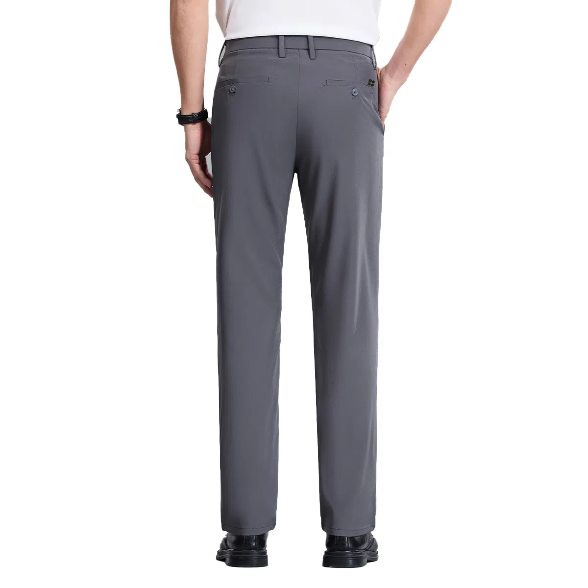 红豆 纯色易打理垂顺直筒宽松轻商务日常百搭舒适长裤休闲裤 男款