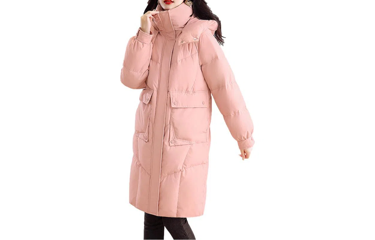 鸭鸭 连帽大口袋韩版休闲连帽羽绒服 女款